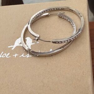 Chloe + Isabel Silver Hoop Earrings with Crystal Pavé
B2